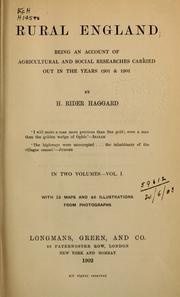 Cover of: Rural England by H. Rider Haggard