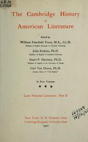 Cover of: The Cambridge history of American literature