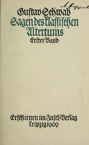 Cover of: Erster Band by Gustav Schwab