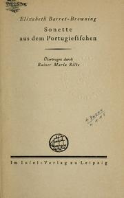 Cover of: Sonette aus dem Portugiesischen by Elizabeth Barrett Browning, Elizabeth Barrett Browning