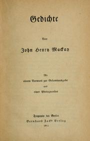 Cover of: Gesammelte Werke by John Henry Mackay