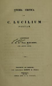 Cover of: Studia critica in C. Lucilium poetam