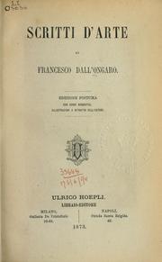 Cover of: Scritti d'arte by Francesco Dall'Ongaro