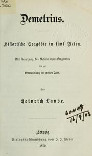 Cover of: Dramatische Werke by Heinrich Laube