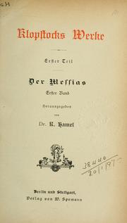 Cover of: Werke by Friedrich Gottlieb Klopstock