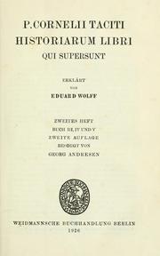 Cover of: Historiarum libri qui supersunt by P. Cornelius Tacitus
