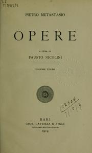 Cover of: Opere