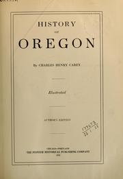 Cover of: History of Oregon