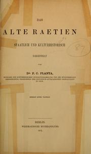 Cover of: Das alte Raetien, Staatlich und kultur-historisch