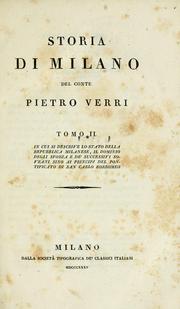 Cover of: Storia di Milano del conte Pietro Verri