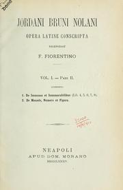 Cover of: Opera Latine conscripta by Giordano Bruno