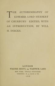 Cover of: The autobiography of Edward, Lord Herbert of Cherbury by Herbert of Cherbury, Edward Herbert Baron