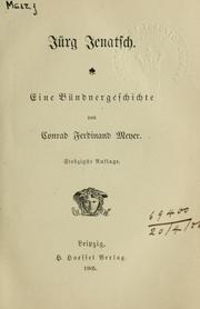 Cover of: Jürg Jenatsch: eine Bündnergeschichte