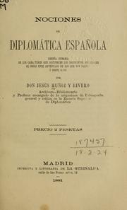 Cover of: Nociones de diplomática española by Jesús Muñoz y Rivero, Jesús Muñoz y Rivero