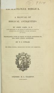 Cover of: Archaeologia Biblica by Johann Jahn, Johann Jahn