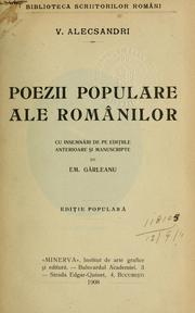 Cover of: Poezii populare ale romanilor by Alecsandri, Vasile