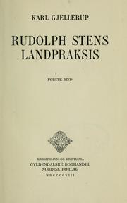 Cover of: Rudolph Stens landpraksis by Karl Gjellerup