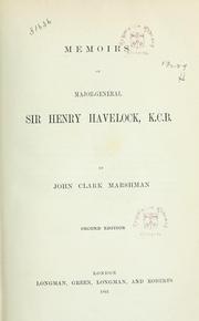 Cover of: Memoirs of Sir Henry Havelock by John Clark Marshman