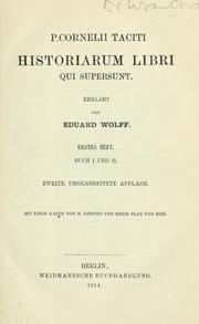 Cover of: Historiarum libri qui supersunt: Erklärt von Eduard Wolff