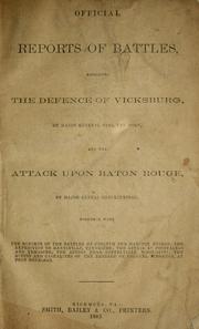 Cover of: Official reports of battles by Confederate States of America. War Dept., Confederate States of America. War Dept.