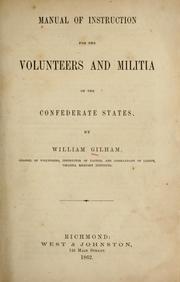 Cover of: Manual of instruction for the volunteers and militia of the Confederate States