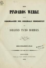 Cover of: Des Pindaros Werke in die Versmaasse des Originals