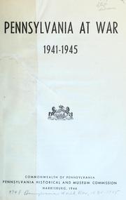 Cover of: Pennsylvania at war, 1941-1945