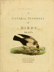 Cover of: A general synopsis of birds