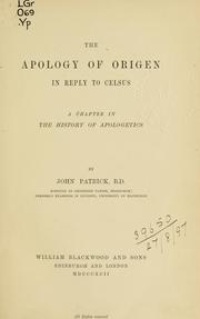 Cover of: The Apology of Origen in reply to Celsus