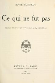 Cover of: Ce qui ne fut pas