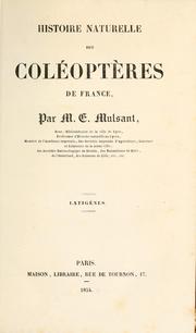 Cover of: Histoire naturelle des coléoptères de France: latigènes