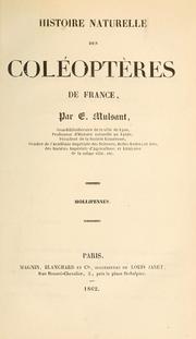 Cover of: Histoire naturelle des coléoptères de France: Mollipennes