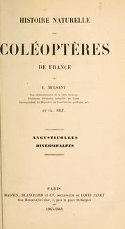 Cover of: Histoire naturelle des coléoptères de France: Angusticolles ; Diversipalpes