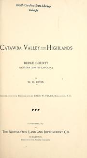 Cover of: Catawba Valley and highlands by W. C. Ervin