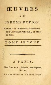 Cover of: Œuvres de Jérôme Petion by J. Pétion