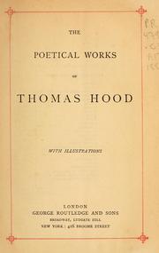 Cover of: The poetical works of Thomas Hood | Thomas Hood