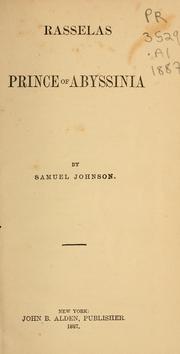 Cover of: Rasselas prince of Abyssinia by Samuel Johnson