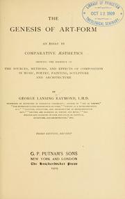 Cover of: The Genesis of art-form by George Lansing Raymond