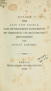 Cover of: Über Isis und Osiris: nach neuverglichenen Handschriften