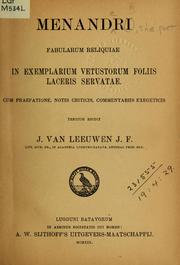 Cover of: Fabularum reliquiae: in exemplarium vetustorum foliis laceris servatae