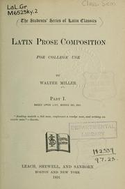 Cover of: Latin prose composition: for college use