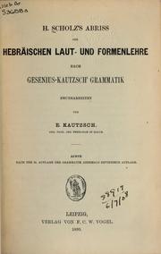 Cover of: Abriss der hebraischen Laut- und Formenlehre nach Gesenius-Kautzsch' Grammatik