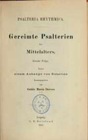 Cover of: Analecta hymnica medii aevi