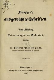 Cover of: Erinnerungen an Sokrates by Xenophon