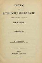 Systems des katholischen kirchenrechts mit besonderer rücksicht auf Deutschland by Paul Hinschius