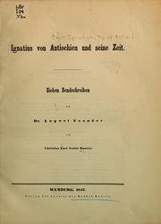 Cover of: Ignatius von Antiochien und seine Zeit by Christian Karl Josias von Bunsen