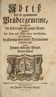 Abriss der so genannten Brüdergemeine by Johann Albrecht Bengel