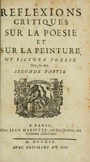 Cover of: Reflexions critiques sur la poesie et sur la peinture by Dubos abbé