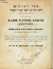 Cover of: [Sefer Ha shorashim] Radicum liber: sive, Hebraeum bibliorum lexicon