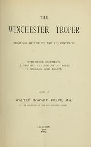 Cover of: The Winchester troper